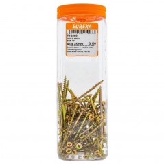 Eureka Chipboard Screw Yellow Passivated 4.0X75mm Quantity:100, EUREKA - Cashbuild