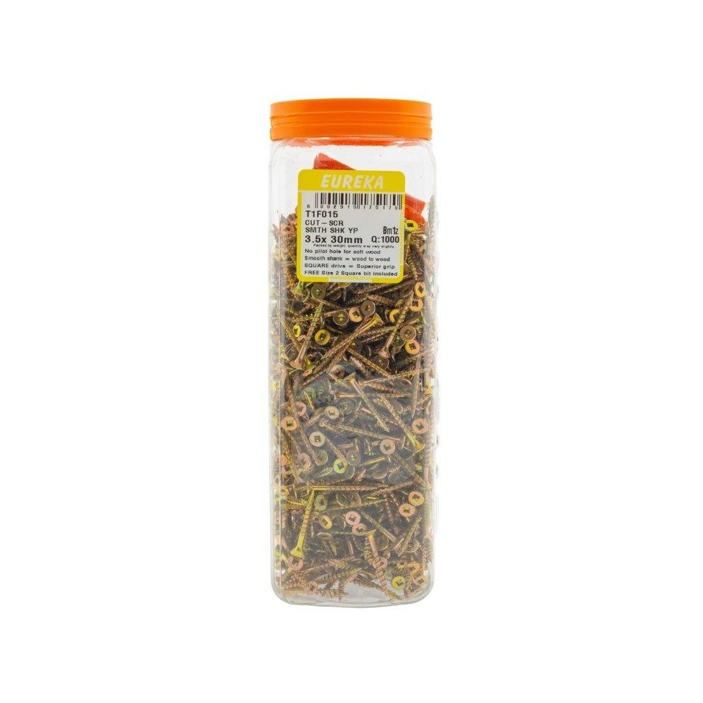 Eureka Cut-Scr Smh Shk Yp 3 5X 30mm Quantity:100, EUREKA - Cashbuild Eureka Cut-Scr Smh Shk Yp 3 5X 30mm Quantity:100, EUREKA - Cashbuild