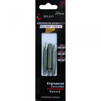 Bruno Screwdriver Bit 3 Piece Set Ph/Sl 50mm, BRUNO - Cashbuild
