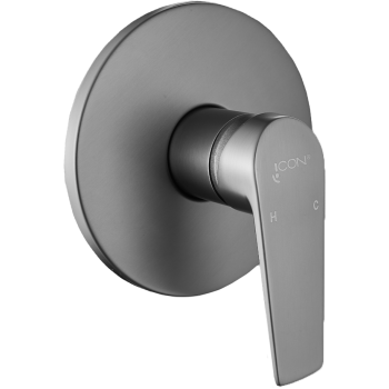 Lunalux Concealed Shower Mixer Gun Metal, ICON - Cashbuild