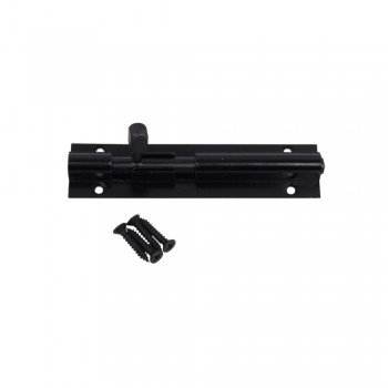 Barrel Bolt Straight 100mm Matt Black, TROJAN - Cashbuild