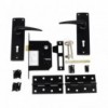 2 Lever Chrome Plated Lockset Matt Black With MB Steel Hinges - Cashbuild