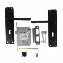 3 Lever Chrome Plated 8 inch Lockset Essex Matt Black - Cashbuild