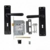 3 Lever Chrome Plated 8 inch Lockset Oxford Matt Black - Cashbuild