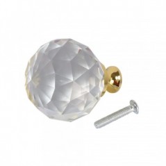 Crystal Knob Gold Base 40mm, TROJAN - Cashbuild
