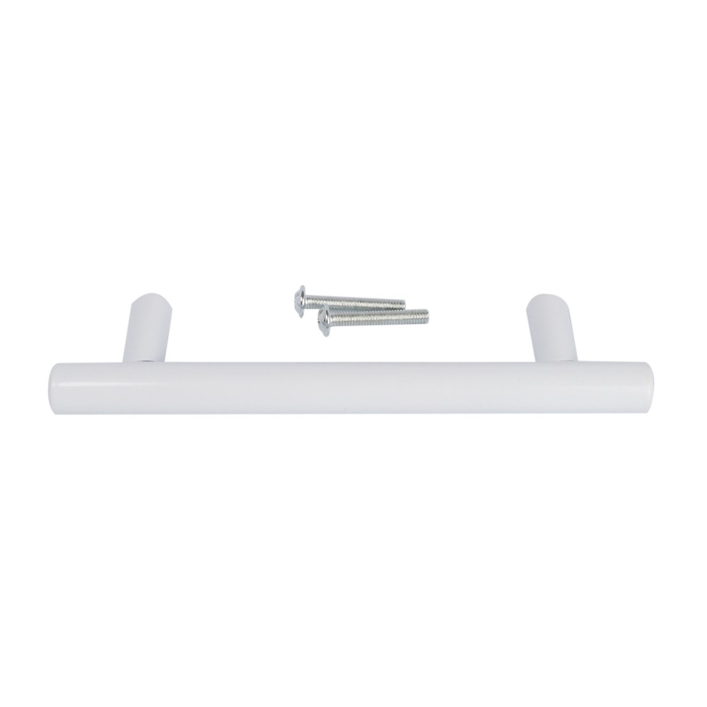 Stainless Steel Hollow Bar Handle 96mm - White, TROJAN - Cashbuild Stainless Steel Hollow Bar Handle 96mm - White, TROJAN - Cashbuild