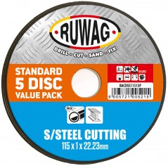 Ruwag Cutting Disc Metal 115mm Quantity:5, Ruwag - Cashbuild