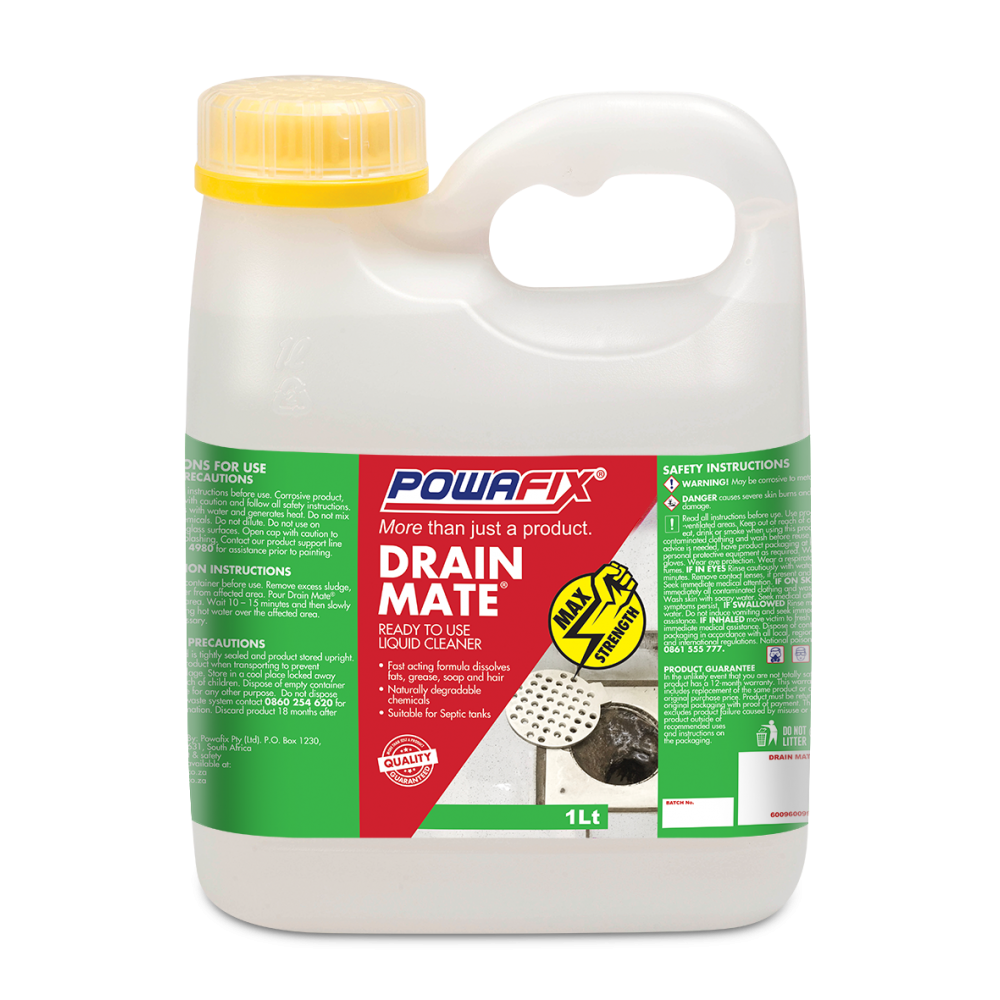 Drain Cleaner Liquid 1L Powafix, POWAFIX - Cashbuild Drain Cleaner Liquid 1L Powafix, POWAFIX - Cashbuild