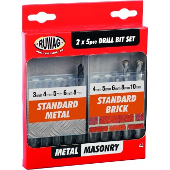 Ruwag Metal Masonry Drill Bit Set 10 Piece, Ruwag - Cashbuild