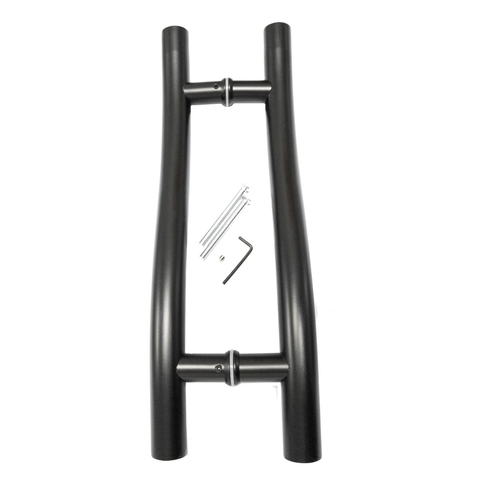 Two-Tone Stainless Steel S-Shape Matt Black Pull Handle 32X300X450mm, TROJAN - Cashbuild Two-Tone Stainless Steel S-Shape Matt Black Pull Handle 32X300X450mm, TROJAN - Cashbuild