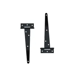 250mm Tee Hinges Black Japan Plated with Screws
