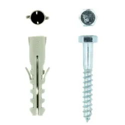 Coach Screw 8 X60mm + Wall Plug Quantity:5Ea, EUREKA - Cashbuild