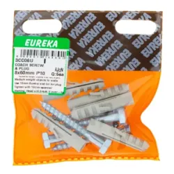 Coach Screw & Wall Plug 8X60mm  Quantity:5 - Cashbuild
