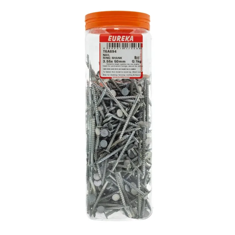 Ring Shank Nail 3,55 X 50mm Quantity:1Kg, EUREKA - Cashbuild Ring Shank Nail 3,55 X 50mm Quantity:1Kg, EUREKA - Cashbuild