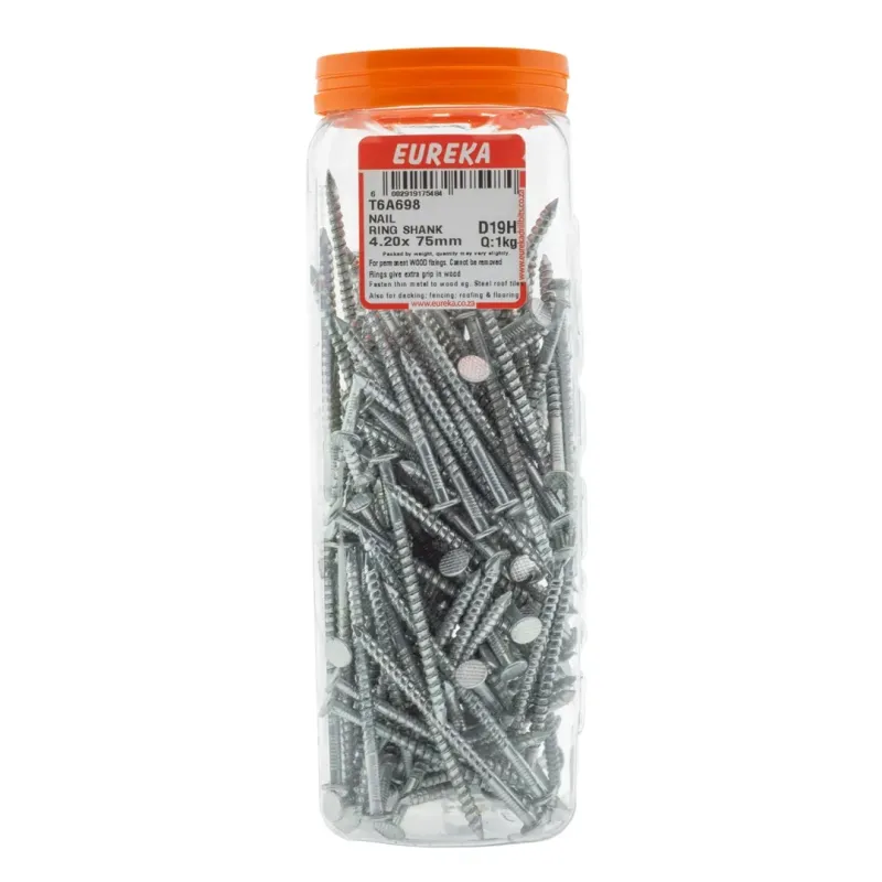 Ring Shank Nail 3,55 X 75mm Quantity:1Kg, EUREKA - Cashbuild Ring Shank Nail 3,55 X 75mm Quantity:1Kg, EUREKA - Cashbuild
