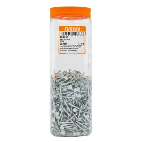 Eureka Nail Clout 25mm galvanised Quantity:1Kg, EUREKA - Cashbuild
