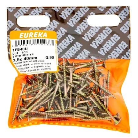 Eureka Cut Screw Smooth Shank Yp 3.5X40mm Quantity:90, EUREKA - Cashbuild