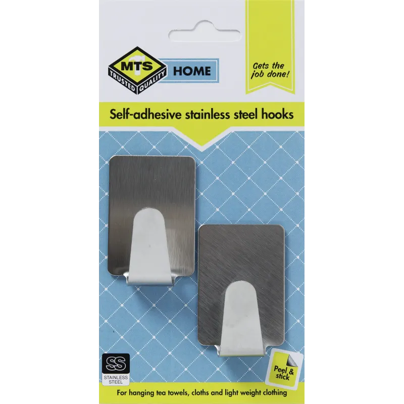 Rectangle Stainless Steel Hook Medium 2 Pack, MTS - Cashbuild Rectangle Stainless Steel Hook Medium 2 Pack, MTS - Cashbuild