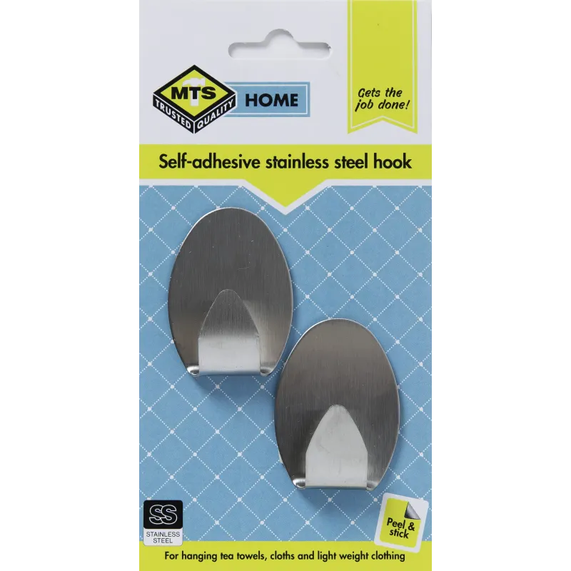 Oval Stainles Steel Hook Medium 2 Pack, MTS - Cashbuild Oval Stainles Steel Hook Medium 2 Pack, MTS - Cashbuild