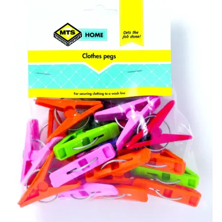 Clothes Pegs Assorted Colour Quantity: 20, MTS - Cashbuild