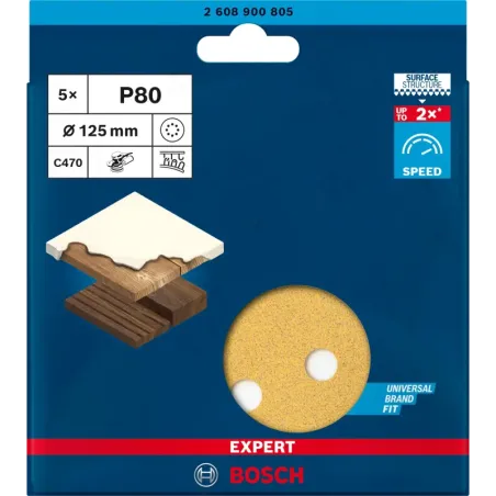 Sanding Disc 40Grit Bosch 125mm,  - Cashbuild