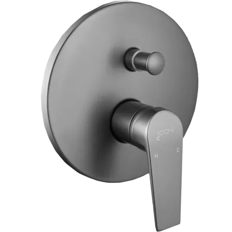 Lunalux Concrete Divtr Shower Mixer gunmetal, ICON - Cashbuild