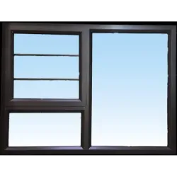Window Frame Aluminium 28-PT129 Left Hand with Burglar Bar Bronze,  - Cashbuild