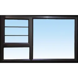 Window Frame Aluminium 28-PT159 Left Hand with Burglar Bar Bronze,  - Cashbuild