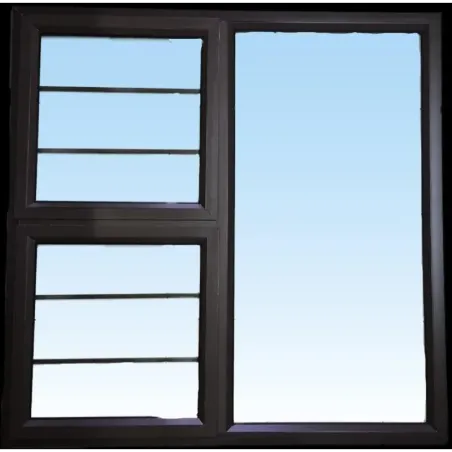 Window Frame Aluminium 28-PTT1212 Left Hand with Burglar Bar Bronze,  - Cashbuild