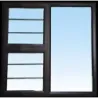 Window Frame Aluminium 28-PTT1212 Left Hand with Burglar Bar Bronze,  - Cashbuild
