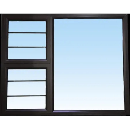 Window Frame Aluminium 28-PTT1512 Left Hand with Burglar Bar Bronze,  - Cashbuild