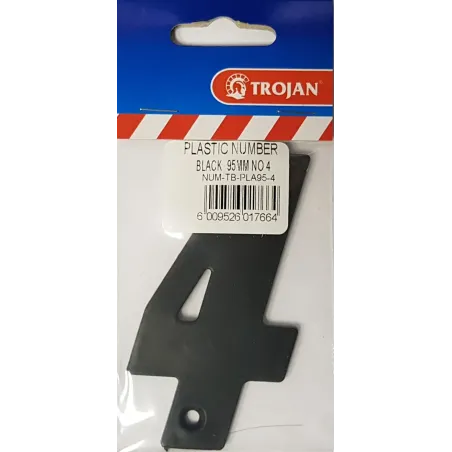 Number Plastic Small Black 95mm No. 4,  - Cashbuild