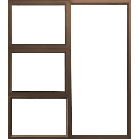 1800 X 1800 Bronze Aluminium Window Frame, Clear Glass