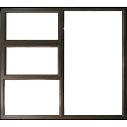 Window Frame Aluminium 28-PTT2418  Left Hand 2.4X1.8 Bronze