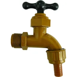Plastic Tap Short Body Brown 3/4"*3/4