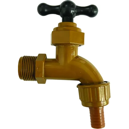 Plastic Tap Short Body Brown 3/4"*3/4