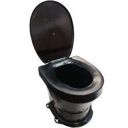 Pedestal And Toilet Seat Black,  - Cashbuild