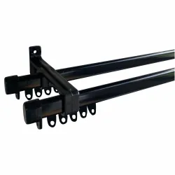 Black Curtain Track Double 1M