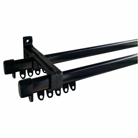 Black Curtain Track Double 3M