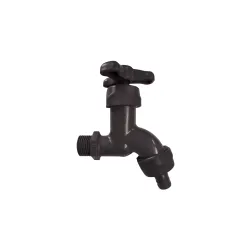 Rhino Plastic Hose Bib Tap 15Mmx3/4In Black