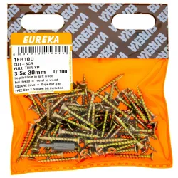 Eureka Screw Cut F/Thread 3.5X30 Quantity:100, EUREKA - Cashbuild