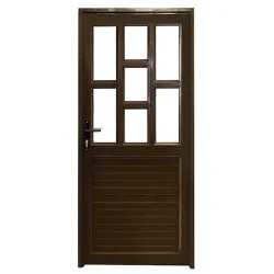 900 X 1200 Aluminium Bronze Full Door , 7 Panel Obscure Glass,  - Cashbuild