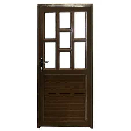 900 X 1200 Aluminium Bronze Full Door , 7 Panel Obscure Glass,  - Cashbuild