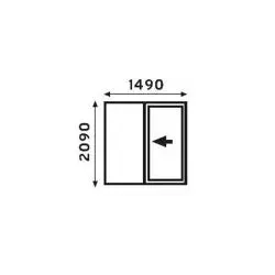 Sliding Door Aluminium Natural 1.5M,  - Cashbuild