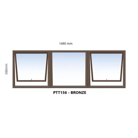 Window Frame Aluminium Ptt156 Left Hand 1.5Mx590mm Bronze,  - Cashbuild