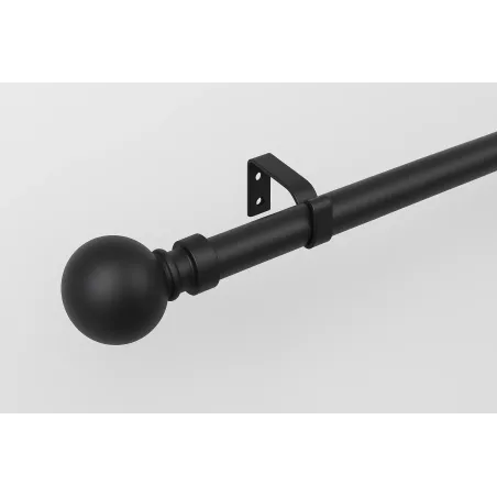 Curtain Rod & Ball Single 3.0m Matt Black