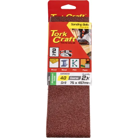 Sanding Belt 75 X 457mm 40Grit Quantity:2