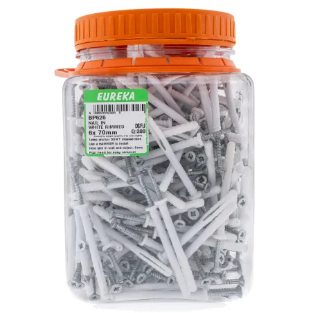 Eureka Nail In White Rimmed Plug 6X 70mm Quantity:300