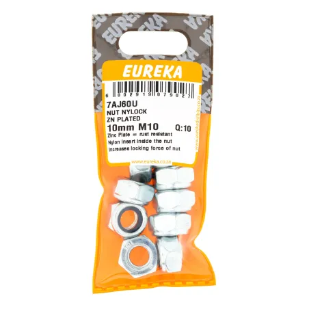 Eureka Nylock Nut Zink Plated 10mm M10 Quantity:10