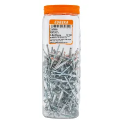 EUREKA BLIND RIVET ALUMINIUM LARGE FLANGE 4.8x21mm Quantity:150 - Cashbuild